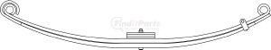 75-212 by TRIANGLE SUSPENSION - Peterbilt, F Spr, Lvs:3PD/2 FT; OEM# 202177; SE Length: 26-17/32; LE Length: 25-1/8; SE End: PB18; LE End: PB18; Grading 3/394, 2/866