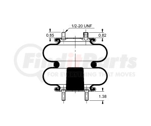 AS-4448 by TRIANGLE SUSPENSION - Triangle Air Spr - Double Conv., Triangle Bellows # 6325, ContiTech Bellows # FD 200-19