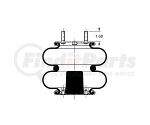 AS-4315 by TRIANGLE SUSPENSION - Triangle Air Spr - Double Conv., Triangle Bellows # 6325, ContiTech Bellows # FD 200-19