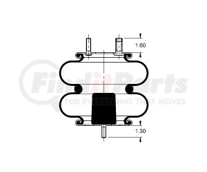 AS-4452 by TRIANGLE SUSPENSION - Triangle Air Spr - Double Conv., Triangle Bellows # 6325, ContiTech Bellows # FD 200-19