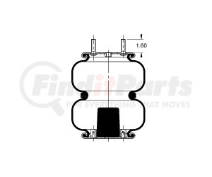 AS-4427 by TRIANGLE SUSPENSION - Triangle Air Spr - Double Conv., Triangle Bellows # 6332, ContiTech Bellows # FD 200-25
