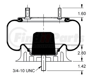 AS-8311 by TRIANGLE SUSPENSION - Triangle Air Spr - Rolling Lobe, Triangle Bellows # 6360, ContiTech Bellows # 9 10-10