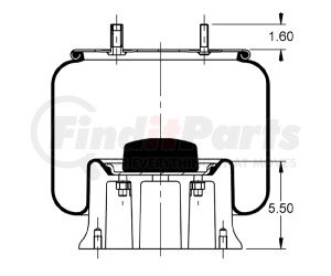 AS-8317 by TRIANGLE SUSPENSION - Triangle Air Spr - Rolling Lobe, Triangle Bellows # 6365, ContiTech Bellows # 11 10.5-17