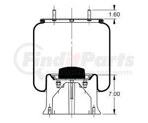AS-8318 by TRIANGLE SUSPENSION - Triangle Air Spr - Rolling Lobe, Triangle Bellows # 6366, ContiTech Bellows # 11 10.5-21