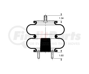 AS-4450 by TRIANGLE SUSPENSION - Triangle Air Spr - Double Conv., Triangle Bellows # 6325, ContiTech Bellows # FD 200-19