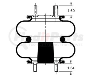 AS-4724 by TRIANGLE SUSPENSION - Triangle Air Spr - Double Conv., ContiTech Bellows # FD 200-19