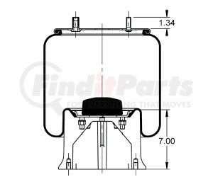AS-8752 by TRIANGLE SUSPENSION - Triangle Air Spr - Rolling Lobe, ContiTech Bellows # 11 10.5-22