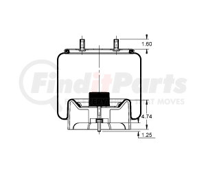 AS-8523 by TRIANGLE SUSPENSION - Triangle Air Spr - Rolling Lobe, Triangle Bellows # 6398, ContiTech Bellows # 11 10.5A-16
