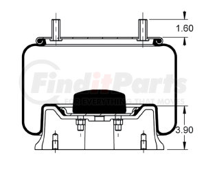 AS-8320 by TRIANGLE SUSPENSION - Triangle Air Spr - Rolling Lobe, Triangle Bellows # 6367, ContiTech Bellows # 11 10.5-15