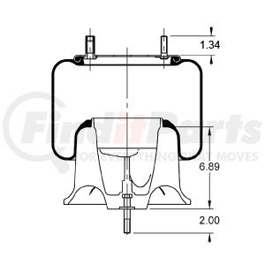AS-8382P by TRIANGLE SUSPENSION - Triangle Air Spr - Rolling Lobe, Plastic Piston