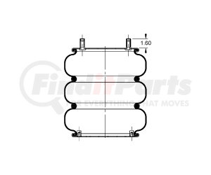 AS-4534 by TRIANGLE SUSPENSION - Triangle Air Spr - Triple Conv., Triangle Bellows # 6335, ContiTech Bellows # FT 530-35