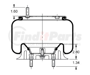 AS-8515 by TRIANGLE SUSPENSION - Triangle Air Spr - Rolling Lobe, Triangle Bellows # 6368, ContiTech Bellows # 9 9-12