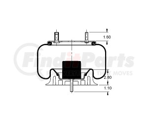 AS-8484 by TRIANGLE SUSPENSION - Triangle Air Spr - Rolling Lobe, Triangle Bellows # 6361, ContiTech Bellows # 9 10-12