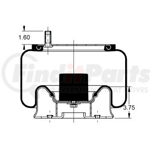 AS-8433 by TRIANGLE SUSPENSION - Triangle Air Spr - Rolling Lobe, Triangle Bellows # 6385, ContiTech Bellows # 10 10-13.5