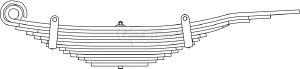 Triangle Suspension 50-275 Leaf Spring Assembly Hendrickson, R Spr, Lvs:13 ; OEM# 2017504; SE Length: 17-1/8; LE Length: