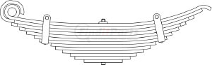 50-301 by TRIANGLE SUSPENSION - Hendrickson, R Spr, Lvs:12/PD ; OEM# 2091375; SE Length: 17; LE Length: 20-3/8; SE End: TPK; LE End: HK-1; Grading 12/558, 1/558