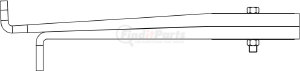 Triangle Suspension 75-129 Peterbilt, R Spr, Lvs:2 FT; OEM# 303953; SE Length: 4-3/8; LE Length: 23-1/2; SE End: HK-1-2; LE