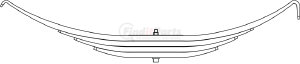 TRA2726HD by TRIANGLE SUSPENSION - Trailer Spring Hutchensens, lvs-4, SE:22-1/2; LE:23-5/8; S-End: HK-1; L-End: HK1; Grading: 0