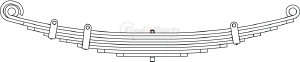 96-102 by TRIANGLE SUSPENSION - White Volvo, F Spr, Lvs:8 ; OEM# 371010073; SE Length: 26-1/4; LE Length: 26-1/4; SE End: PLK; LE End: PLK; Grading 3/558, 2/449, 3/558