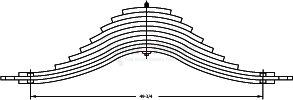 Triangle Suspension 62-147 Mack, R Spr, Lvs:10 CB; OEM# 4QK4005; SE Length: 26; LE Length: 26; SE End: HO-1-3 (1-3/4); LE