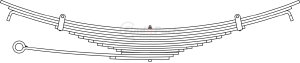 Triangle Suspension 43-1003 Ford - Truck, R Spr, Lvs:10/3 ; OEM# F2HT5560HA; SE Length: 29-5/8; LE Length: 29-5/8; SE End: