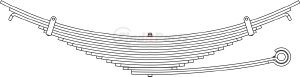 Triangle Suspension 43-377HD Ford - Truck, R Spr, Lvs:12/3, Heavy Duty; OEM# ; SE Length: 29-3/4; LE Length: 29-3/4; SE End:
