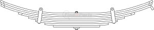 TRA2270 by TRIANGLE SUSPENSION - Trailer Spring Reyco, lvs-8, SE:21-11/16; LE:21-11/16; S-End: 0; L-End: HK3; Grading: 8/499