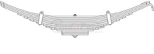 83-115 by TRIANGLE SUSPENSION - Reyco, R Spr, Lvs:11/3 ; OEM# 947501; SE Length: 23-1/8; LE Length: 23-1/8; SE End: ; LE End: ; Grading