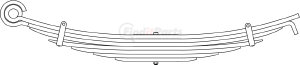 46-1329 by TRIANGLE SUSPENSION - Freightliner, R Spr, Lvs: 3/4; OEM# A16-16214-000; SE Length: 26-1/8; LE Length: 30-1/2; SE End: RB267; LE End: HK-2; Grading 5/0.710, 2/0.625