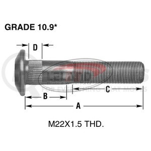 W708 by LELAND - WHEEL END HARDWARE - WHEEL STUD