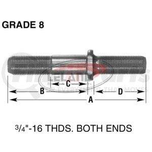 W464 by LELAND - WHEEL END HARDWARE - WHEEL STUD