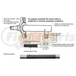 Euclid E-9593 Air Brake Camshaft Repair Kit Air Brake Camshaft Repair Kit - 18-5/8" Cam, 1-1/2" Spider End ID, 1-1/2" Support