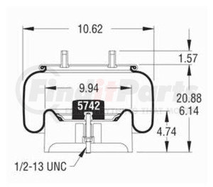 W013588813 by FIRESTONE - Airide Air Spring Reversible Sleeve 1T15M-4