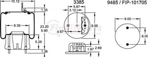 W013589865 by FIRESTONE - Suspension Air Spring - Reversible Sleeve, Rolling Lobe (67043-002)