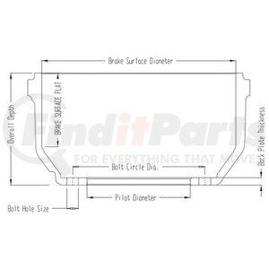 66864F20 by WEBB - PALLET OF 20 66864F Standard Brake Drum 16.50 X 7.0  O/B  10-Hole, Unbalanced (Must purchase 20)