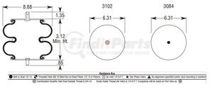 W013588033 by FIRESTONE - Air Spring Triple Convoluted 38D