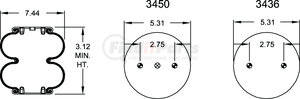 W013587325 by FIRESTONE - Airide Air Spring Double Convoluted 26