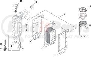 141408 by PAI - Engine Oil Cooler Core Assembly - Cummins 6C / ISC / ISL Series Application