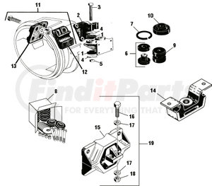 EM46030 by PAI - Engine Mount Kit - Rear; Mack application