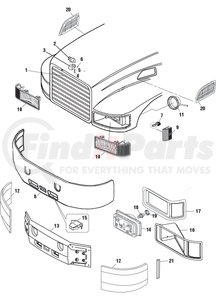 FBK-5859 by PAI - Hood Rest Bracket - LH, for Mack CH / CL / CX / CV Models