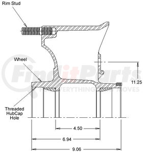 5580Z--AT by WEBB - Wheel Hub - Wheel 5 Spoke 20", Demountable Rim, Inboard Drum Type