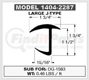 1016126 by BUFFERS USA - DOOR GASKET CONTAINER LARGE "J" TYPE 100' P/ROLL