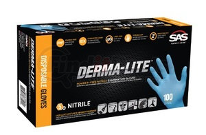 6607 by SAS SAFETY CORP - Nitrile Derma Lite Powdered, Blue MEDIUM