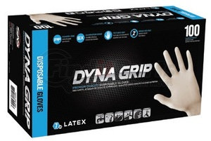 650-1002 by SAS SAFETY CORP - Dyna Grip Latex Powder-Free Exam Grade Gloves, Medium