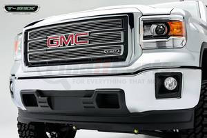 21208 by T-REX - Billet Series Grille; Horizontal; Aluminum; Polished; 4 Pc; Overlay;
