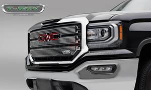 6212130 by T-REX - Laser Billet Series Grille; Horizontal; Aluminum; Polished; 3 Pc; Overlay;