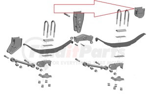 HUTCHENS 770308 Leaf Spring Hanger Spring Hanger - Rear, Right Side, Flange Mount