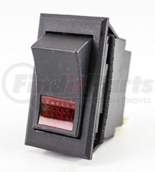 34-305P by POLLAK - Universal Rocker Switch, Screw Term  - Red Lighted, 20 AMP