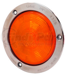 54493-3 by GROTE - SuperNova 4" NexGen LED S/T/T, Yellow, Male Pin, Stainless Steel Flange
