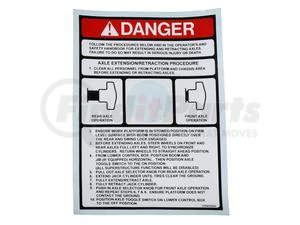 7376010223 by GROVE MANLIFT - GROVE MANLIFT ORIGINAL OEM, DECAL, AXLE EXTENTION / RETRACTION OPERATION